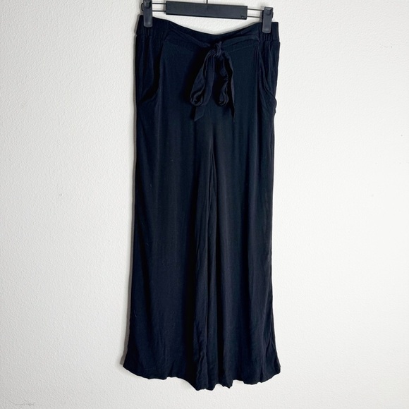 Wilfred black aritzia tie wide leg flow ankle pants size small - Picture 3 of 7